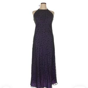Elegant Purple Halter Dress